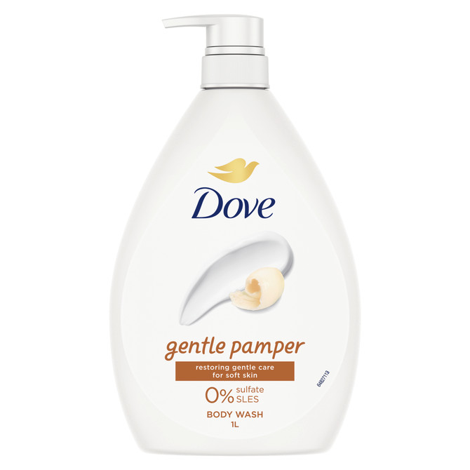 Dove  Body Wash Gentle Cleansing for Soft Skin Gentle Pamper Shower Gel with 0% Sulfate SLES 1 L