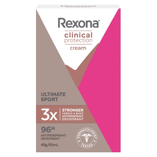 Rexona Clinical Women Antiperspirant Cream Ultimate Sport  For 3x Stronger Protection* 45 ML 1