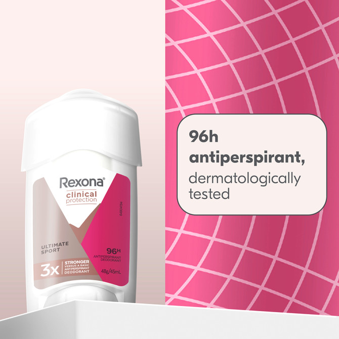 Rexona Clinical Women Antiperspirant Cream Ultimate Sport  For 3x Stronger Protection* 45 ML 1