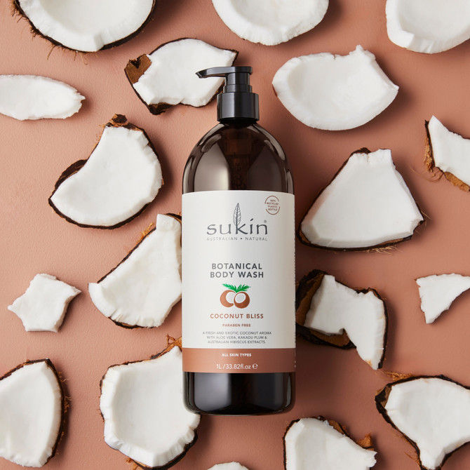 SUKIN BOTANICAL BODY WASH COCONUT BLISS 1L