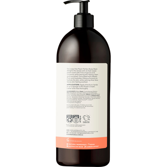 SUKIN BOTANICAL BODY WASH PEACH PERFECT 1L