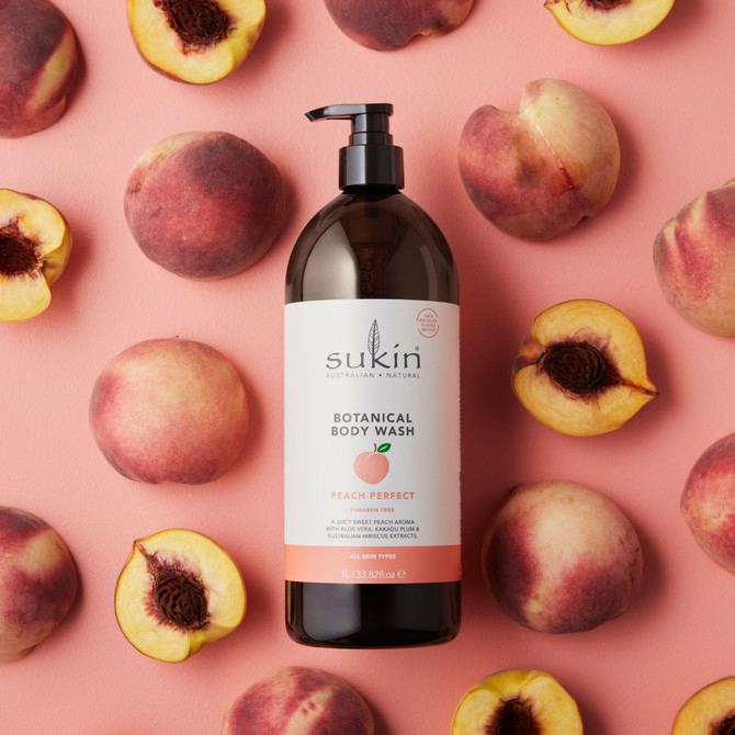 SUKIN BOTANICAL BODY WASH PEACH PERFECT 1L
