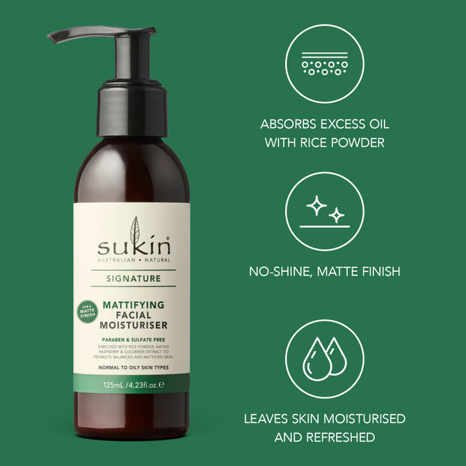 SUKIN SIGNATURE MATTIFYING FACIAL MOISTURISER 125ML