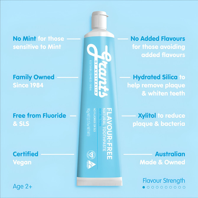 Grants Flavour Free Natural Fluoride Free Toothpaste 110g