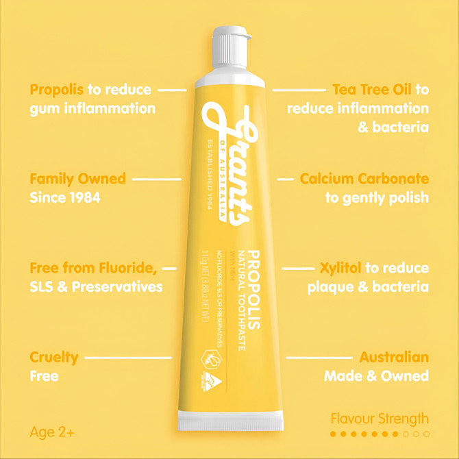  Grants Propolis Natural Fluoride Free Toothpaste 110g