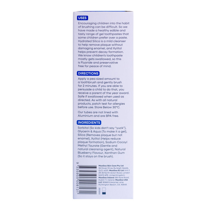 MooGoo Kids Moothpaste Blueberry Smoothie 50g