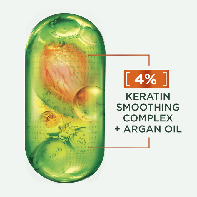 Garnier Fructis Keratin Sleek Shampoo for frizzy, dry hair, 3 days of Sleek & Shine Hair 200ml