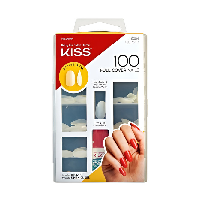 Kiss 100 Full Cover Nails - Active Oval