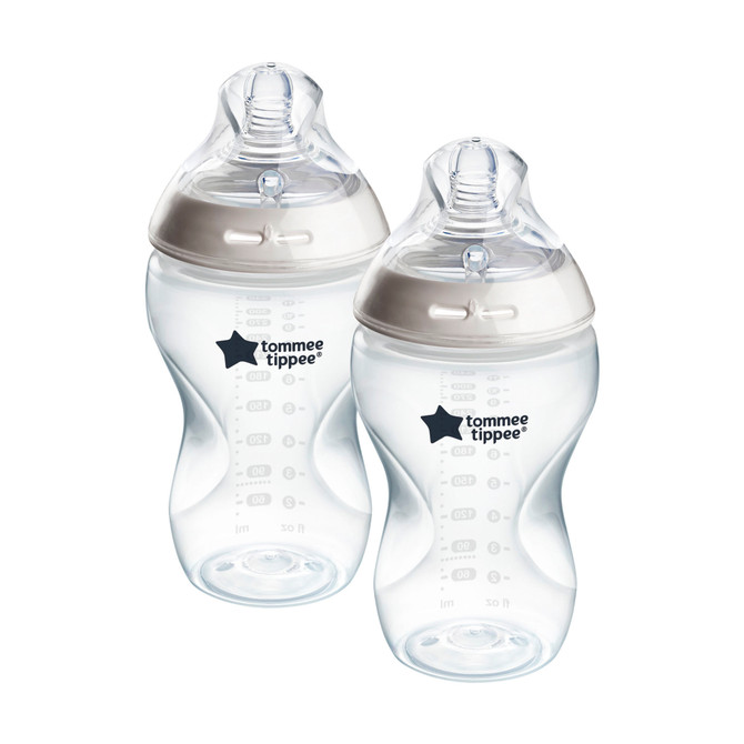 Tommee Tippee Baby Bottles, Natural Start Anti-Colic Baby Bottle with Medium Flow Breast-Like Teat, 340ml, 3m+, Self-Sterilising, Baby Feeding Essentials, Pack of 2