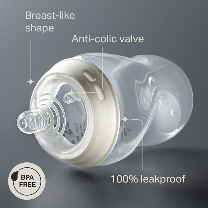 Tommee Tippee Baby Bottles, Natural Start Anti-Colic Baby Bottle with Medium Flow Breast-Like Teat, 340ml, 3m+, Self-Sterilising, Baby Feeding Essentials, Pack of 2
