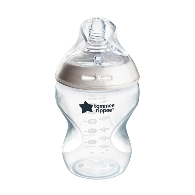 Tommee Tippee Baby Bottles, Natural Start Anti-Colic Baby Bottle with Slow Flow Breast-Like Teat, 260ml, 0m+, Self-Sterilising, Baby Feeding Essentials, Pack of 1