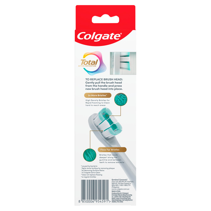 Colgate Total Battery Toothbrush Refill 2 Pack 