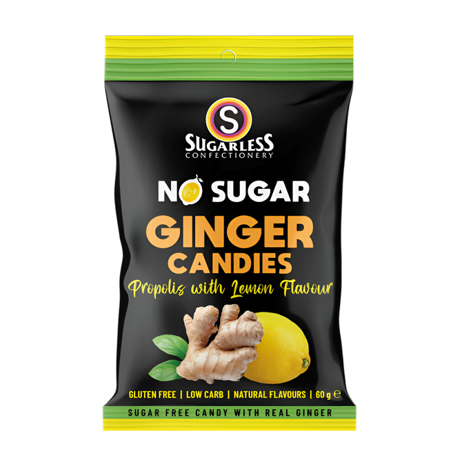 Sugarless Propolis with Lemon flavour Ginger Candies 60g