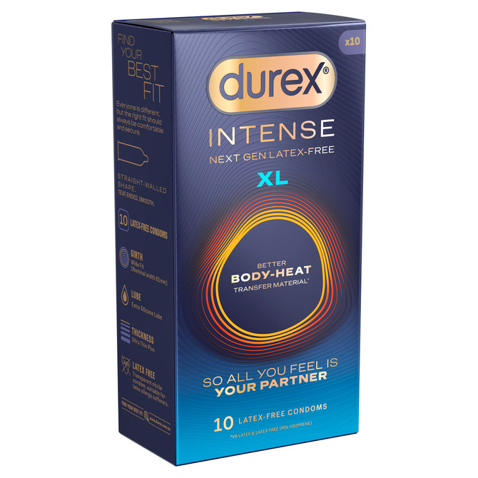 Durex Intense Next Gen Latex-Free XL Condoms 10 pack