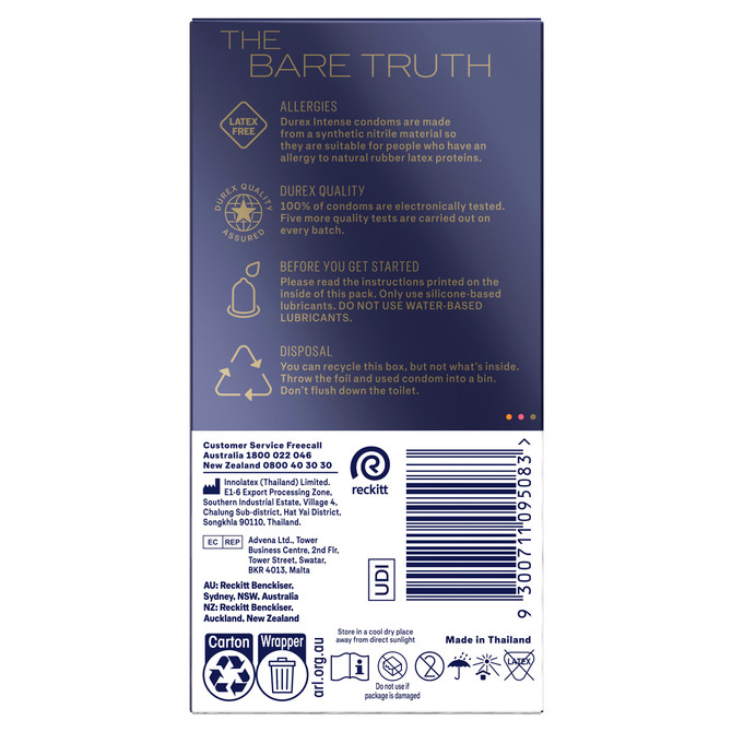 Durex Intense Next Gen Latex-Free Condoms 10 pack 