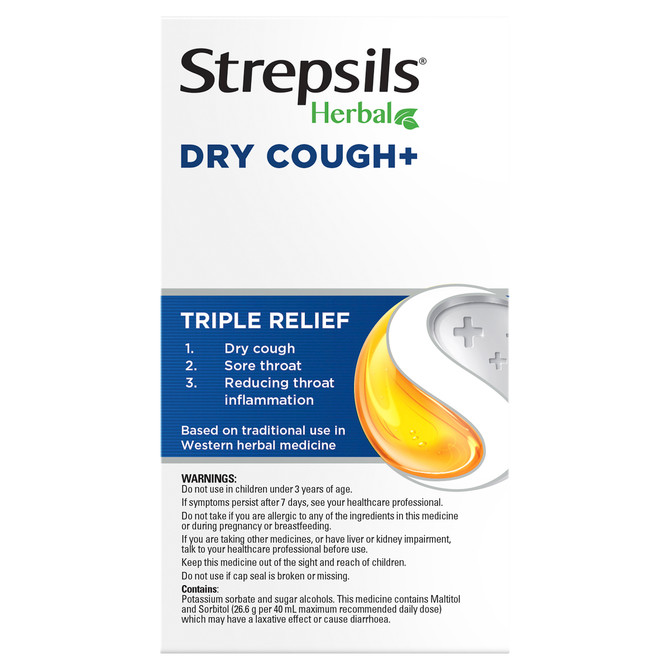Strepsils Herbal Dry Cough+ Liquid 200mL