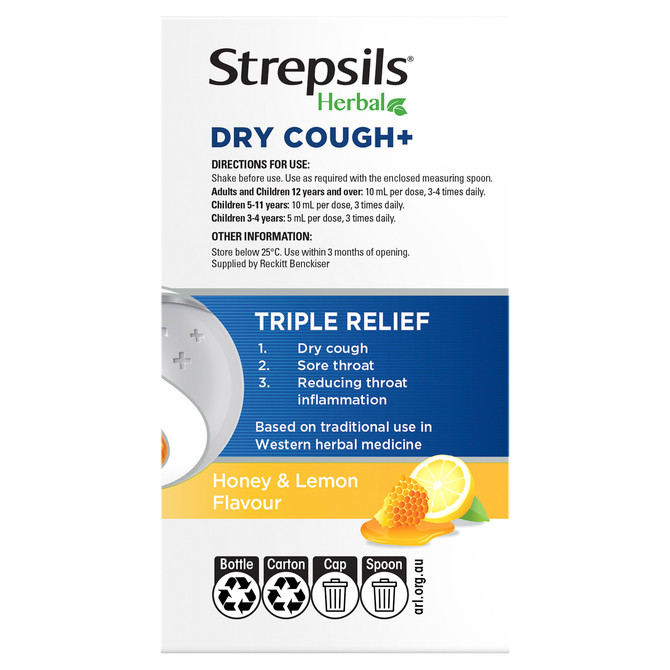 Strepsils Herbal Dry Cough+ Liquid 200mL