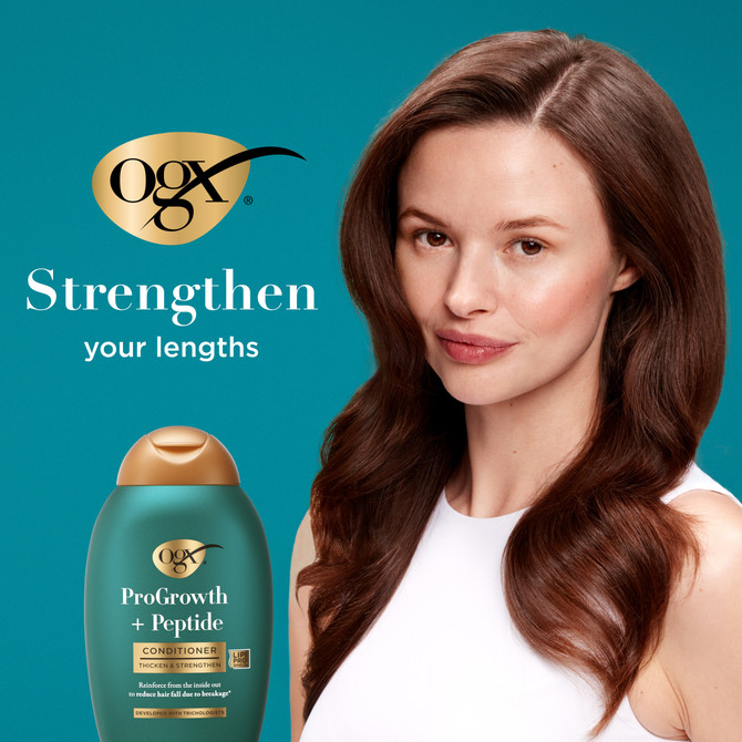 OGX ProGrowth + Peptide Conditioner, Thickens and Strengthens Hair 385mL