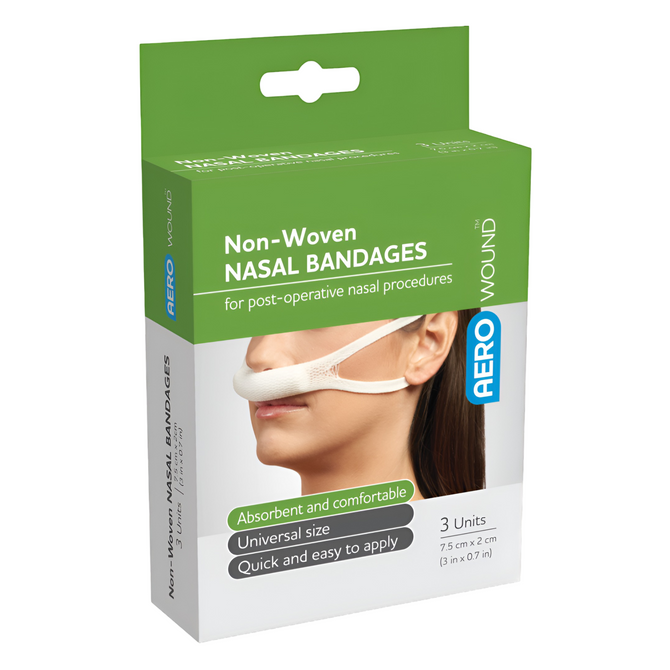 AEROWOUND Nasal Sling Bandage 7.5cm x 2cm 3 Pack