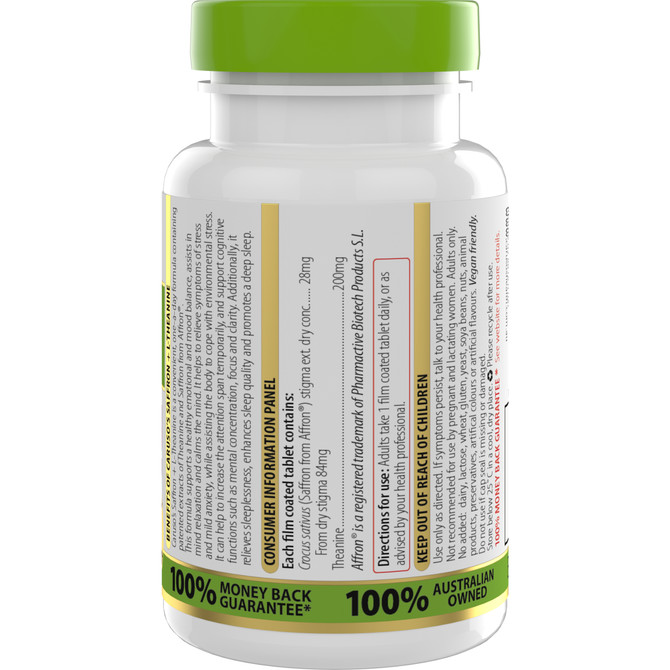 Caruso's Saffron + L-Theanine 30 Tablets