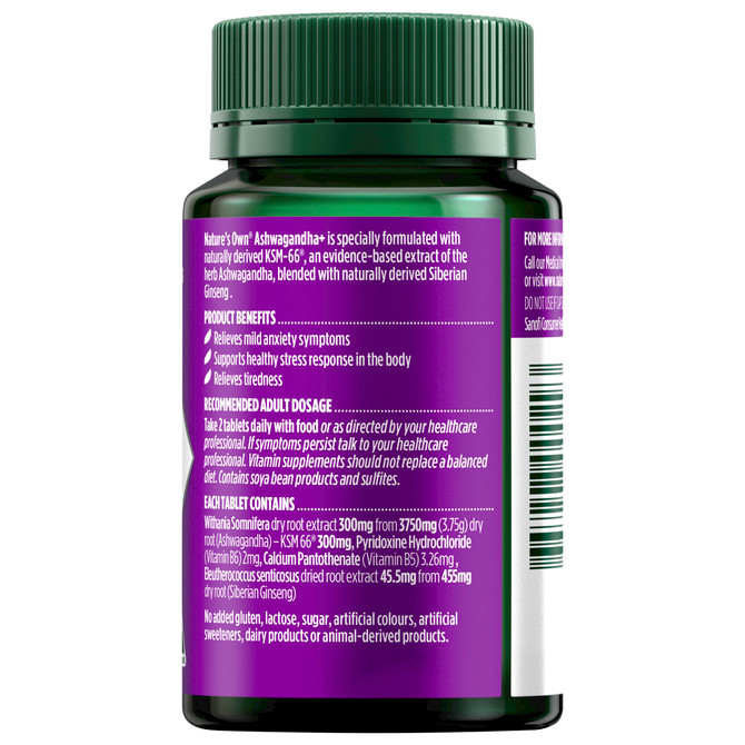 Nature's Own Ashwagandha+ 60 Tablets