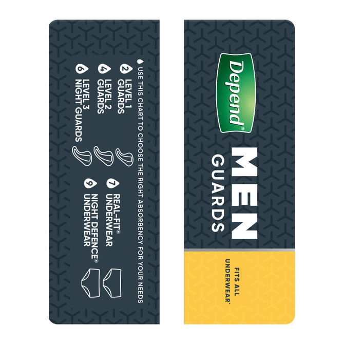 Depend Incontinence Guards Men 12 Pack