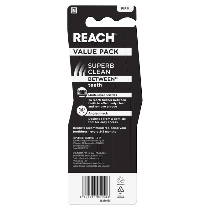 REACH® Superb Clean Bewtween Teeth Toothbrush Firm 3 PK