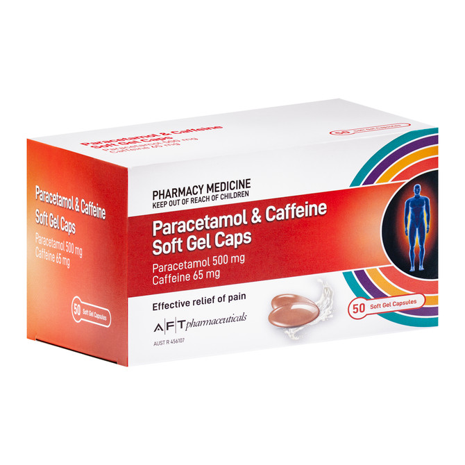 Paracetamol & Caffeine Soft Gel Caps 50 capsules