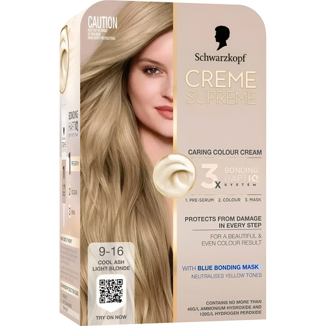 Schwarzkopf Creme Supreme 9.16 Cool Ash Light Blonde