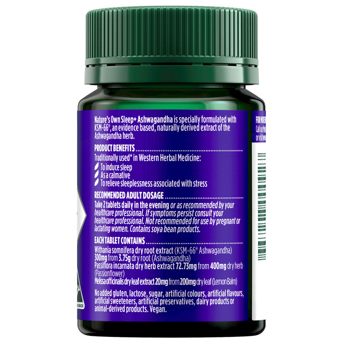 Nature's Own Sleep+ Ashwagandha 60 Tablets