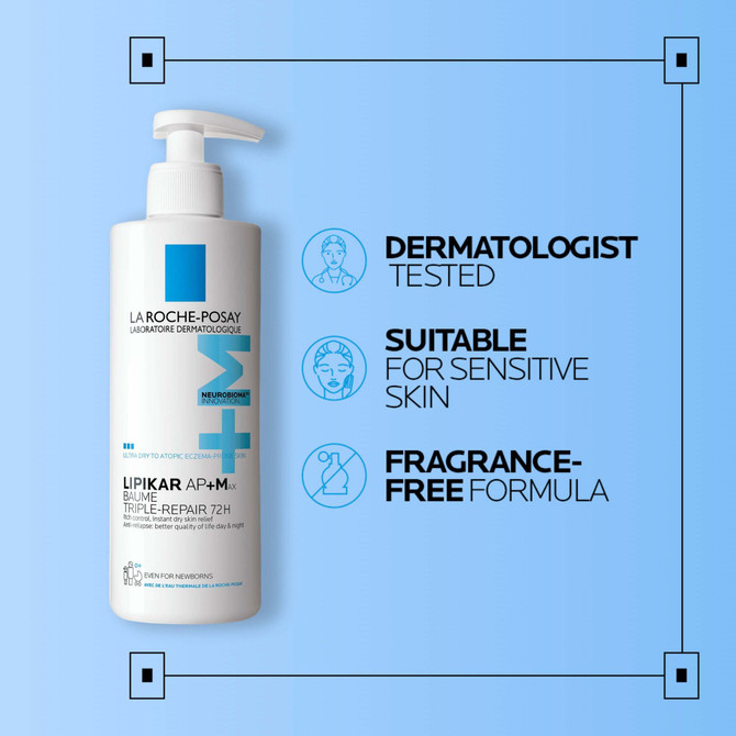 La Roche Posay LIPIKAR Balm AP+Max 400ml | Body & Face Cream Moisturiser for Dry Skin 
