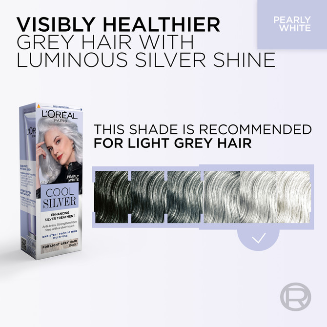 L'Oréal Paris Cool Silver Pure White Enhancing Silver Treatment for Natural Grey Hair