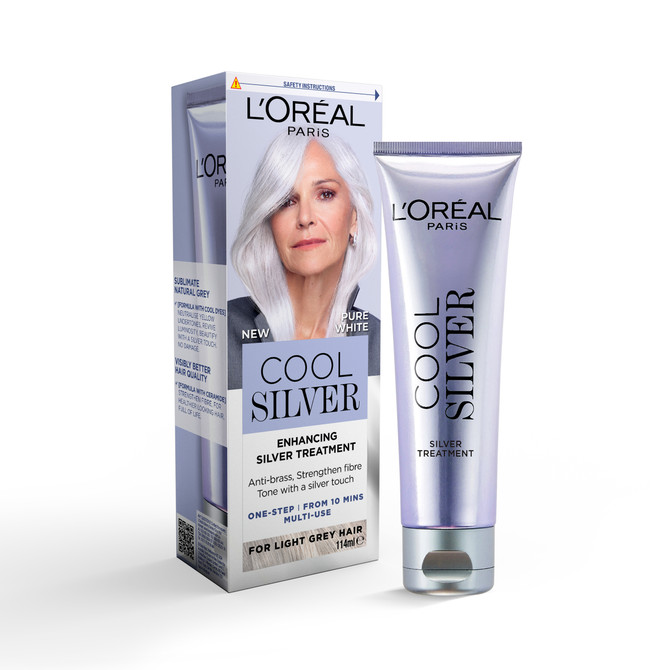 L'Oréal Paris Cool Silver Pure White Enhancing Silver Treatment for Natural Grey Hair