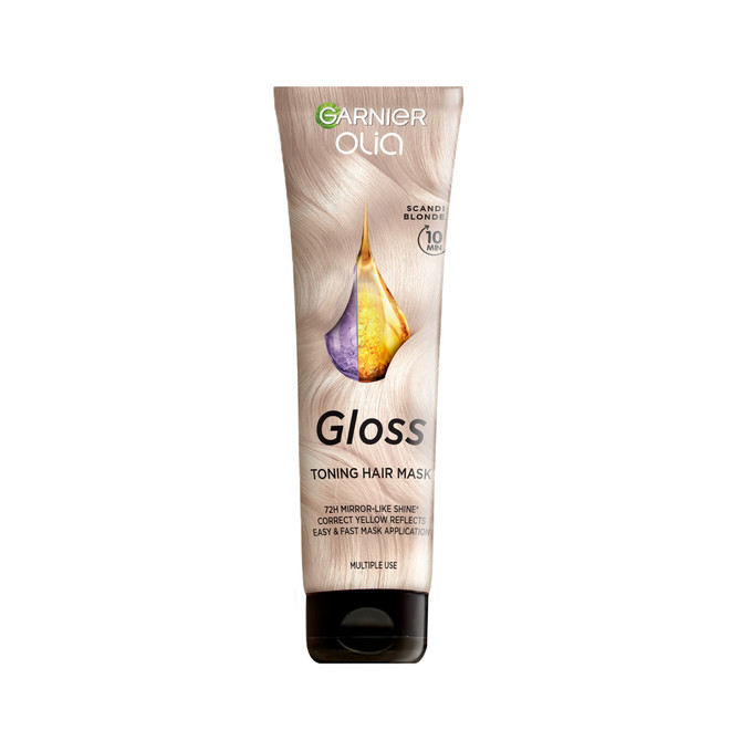 Garnier Olia Gloss - Scandi Blonde - Tinted Hair Mask, Extra Glossy, Healthy Hair With A Touch Of Colour 150ml
