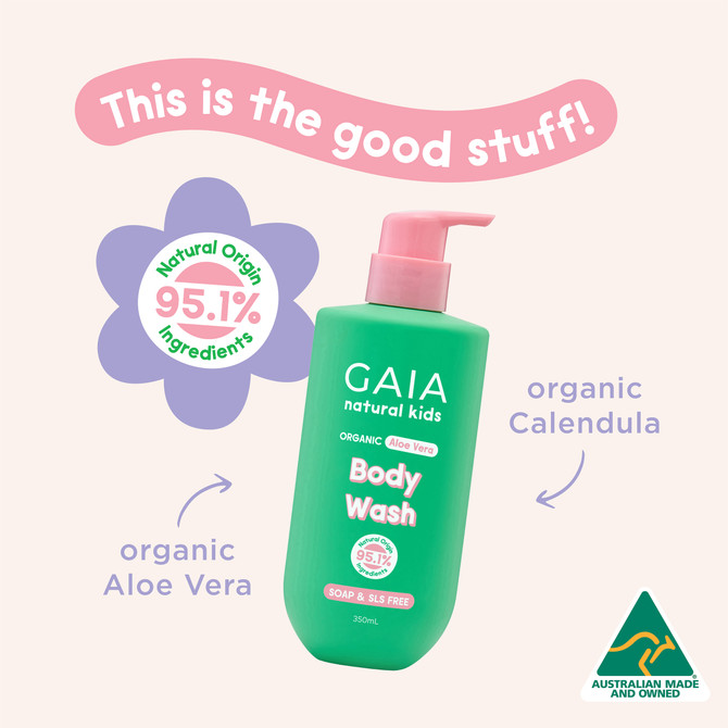 GAIA Natural Kids Body Wash 350mL 