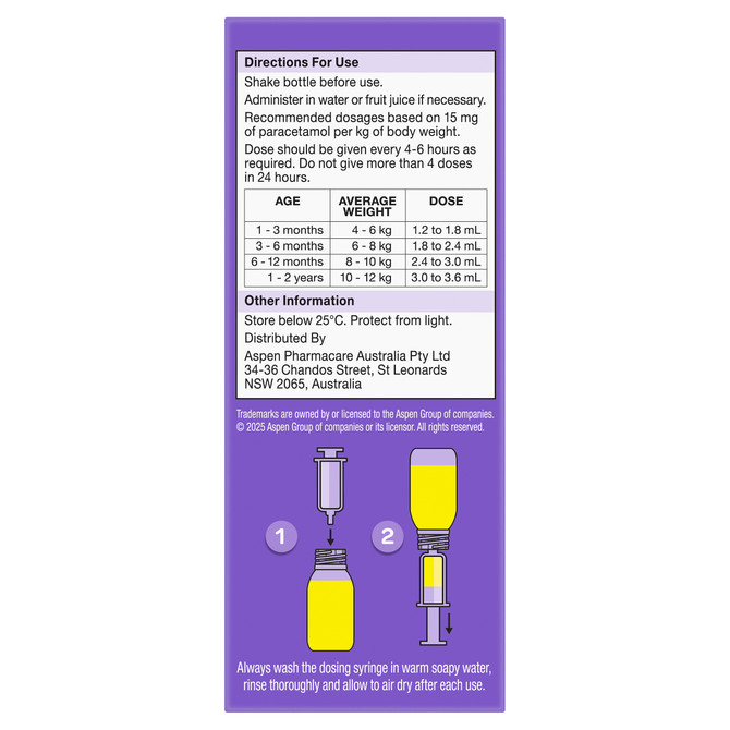 Dymadon Paracetamol for Babies 1mth-2yrs BLACKCURRANT 60mL