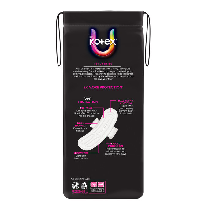 U by Kotex Extra Pads Super 12 Count