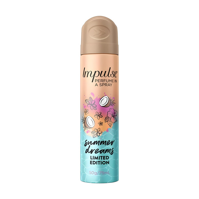 Impulse Body Spray Aerosol Deodorant Summer Dreams 75mL
