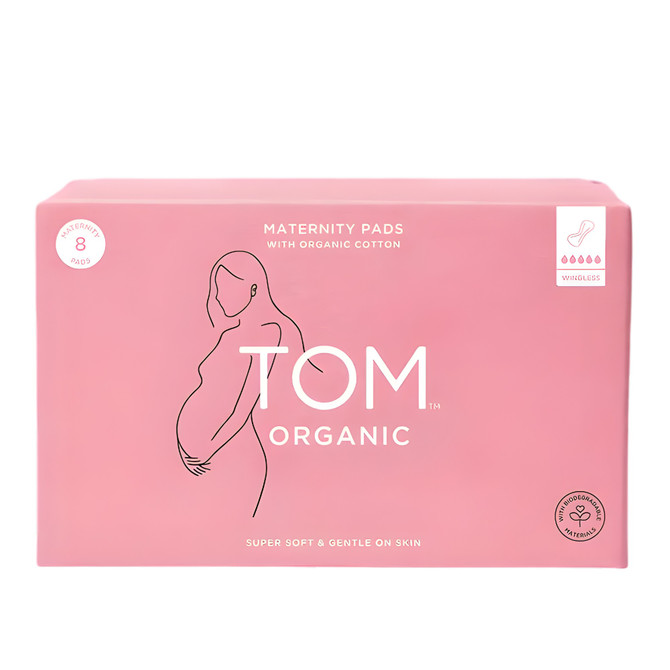 TOM Organic Maternity Pads with Organic Cotton 8 Pack