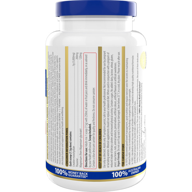 Caruso's Creatine + L-Theanine + Magnesium  Glycinate 225g