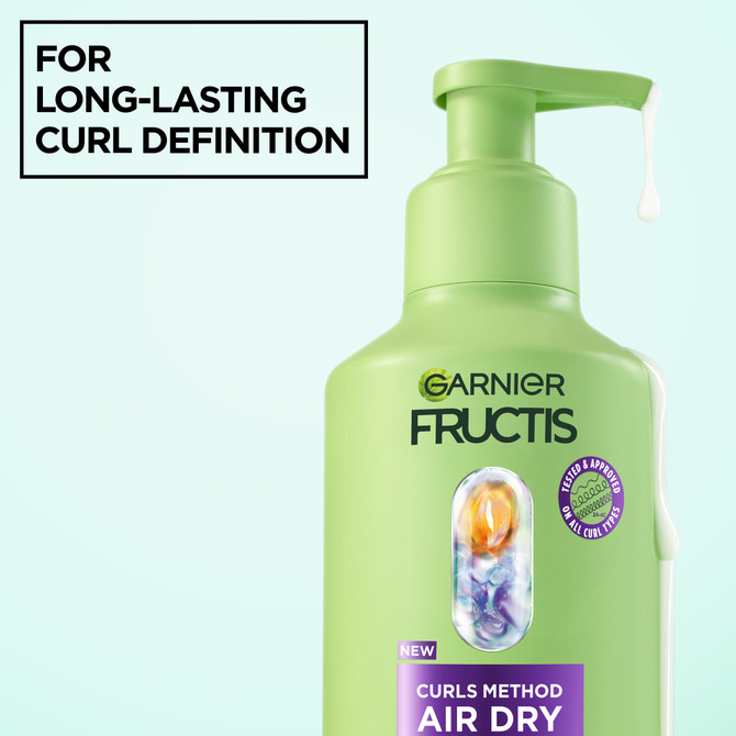 Garnier Fructis Curls Method Air Dry Cream Defining Leave-In, 100H anti-frizz definition