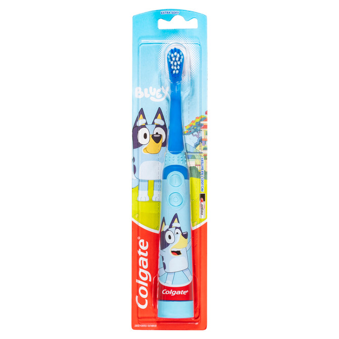 Colgate Kids Junior Bluey Battery Powered Sonic Toothbrush, 1 Pack, Extra Soft Bristles, for Children 3+ Years