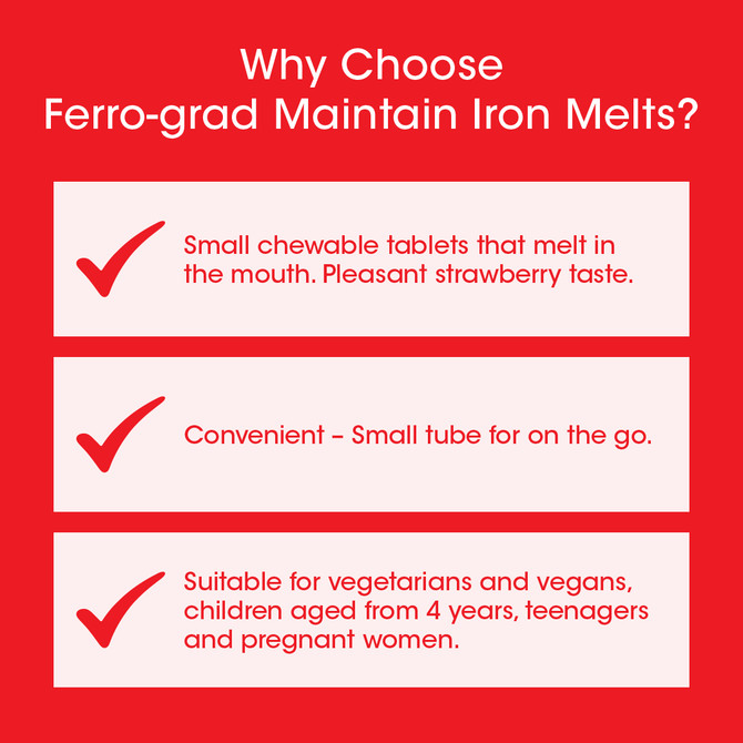 Ferro-grad Maintain Iron Melts 50 Chewable Tablets