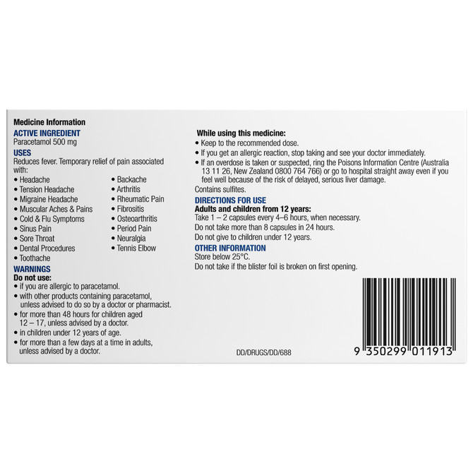 Chemists' Own Paracetamol Liquid Caps 30 