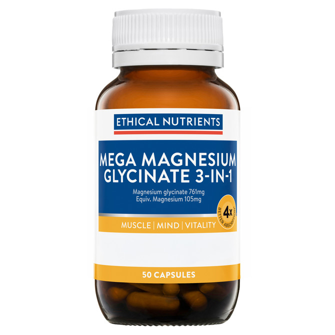 Ethical Nutrients Mega Magnesium Glycinate 3-in-1 50 Capsules