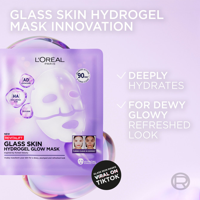 L'Oréal Paris Revitalift Filler Glass Skin Hydrogel Glow Mask