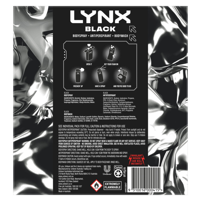 LYNX GIFTSET TRIO BLACK R25 730 ML