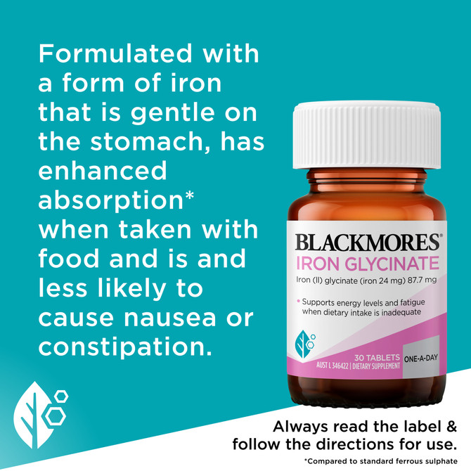 Blackmores Iron Glycinate 30 Tablets