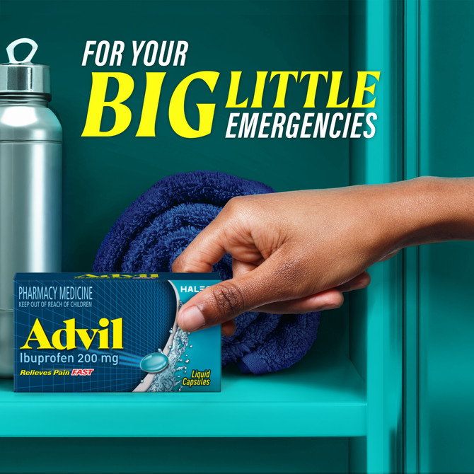 Advil Liquid Capsules for Fast & Effective Pain Relief 200mg Ibuprofen 40 Pack
