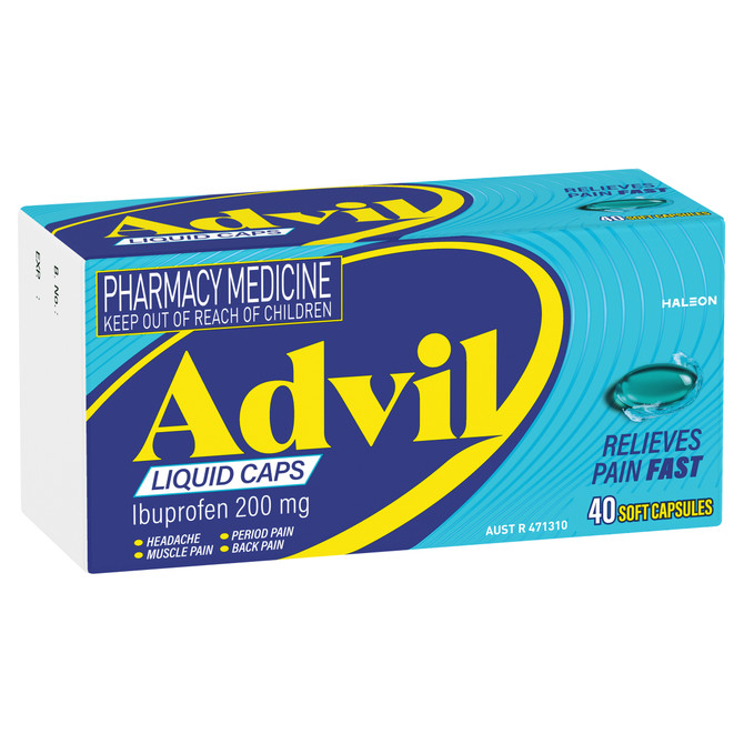 Advil Liquid Capsules, 200mg Ibuprofen 40 Pack